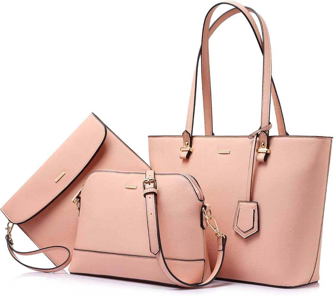 Amazon.com: Handbags for Women Tote Bag Fashion Satchel Purse Set Hobo Shoulder Bags Designer Pur... | Amazon (US)