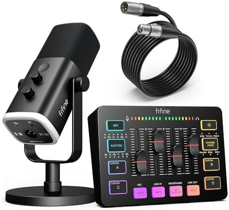 FIFINE Gaming Equipment Bundle, Dynamic XLR/USB Gaming Microphone Set with Streaming Audio Mixer ... | Amazon (US)