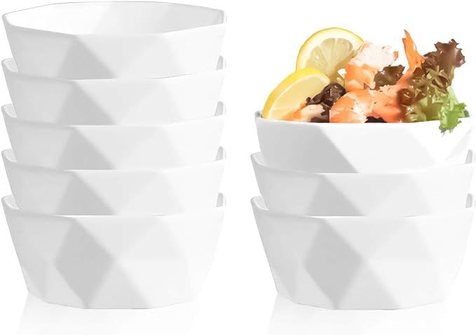 Kingrol 8-Pack Dessert Bowls, 8 oz Porcelain Ramekins for Ice Cream, Dessert, Small Side Dishes, ... | Amazon (US)
