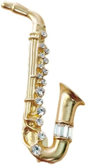 Cute Saxophone Instruments Rhinestones Brooch Lapel Pins for Women Men Girls Delicate Musical Pin... | Amazon (US)