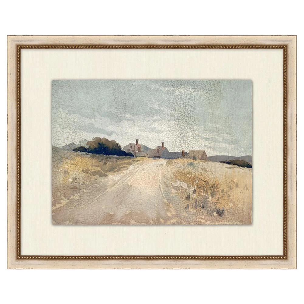Caroline French Country Beige Landscape Natural Frame Illustration 3 | Kathy Kuo Home