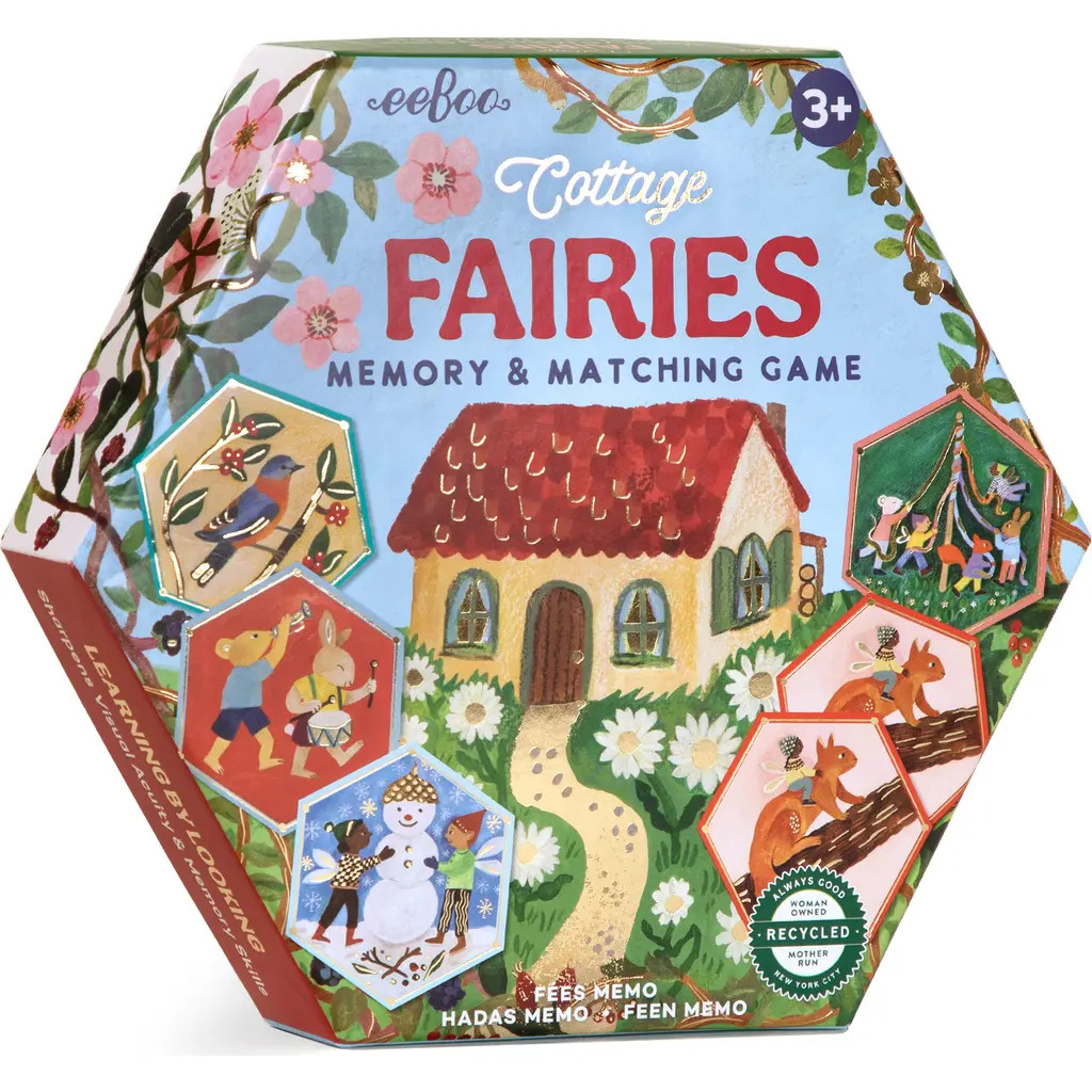 eeBoo Cottage Fairies Hexagon Memory & Matching Game in Multi at Nordstrom | Nordstrom