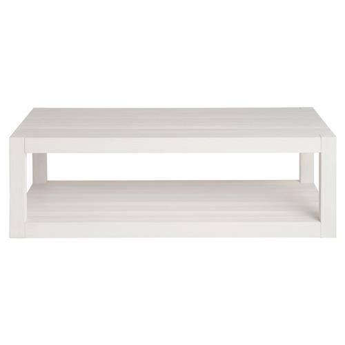 Carter Coastal Beach White Sand Oak 2 Tier Rectangular Coffee Table | Kathy Kuo Home