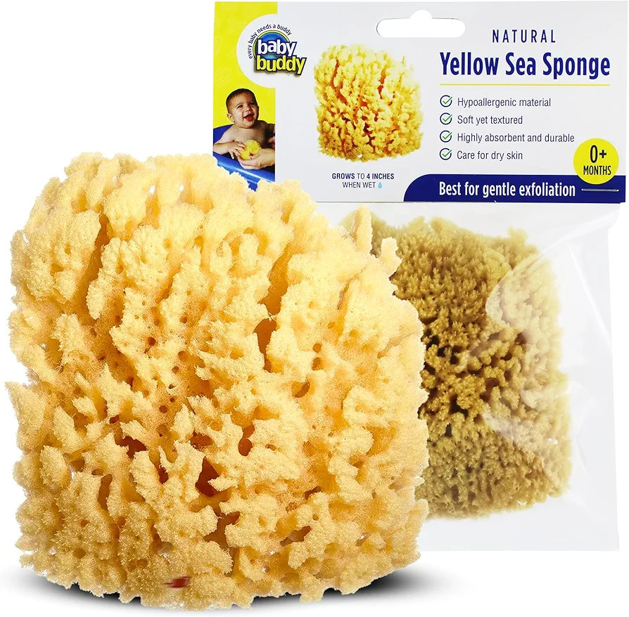 Baby Buddy Natural Yellow Sea Sponge, Newborn Bath Time Essential, Soft and Gentle for Tender Ski... | Amazon (US)