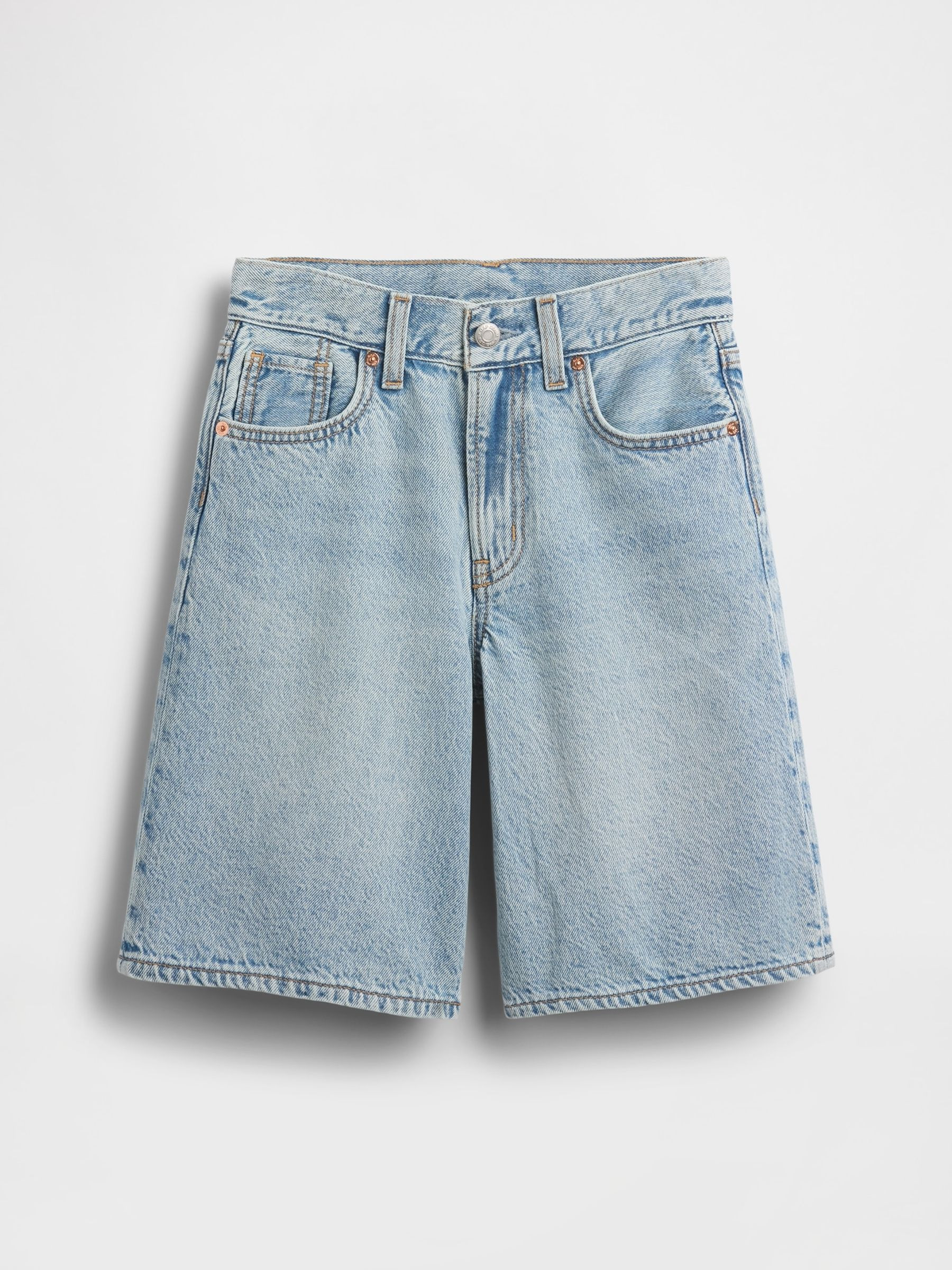 Light Wash Mid Rise Longline Denim Shorts | Gap | GAP UK
