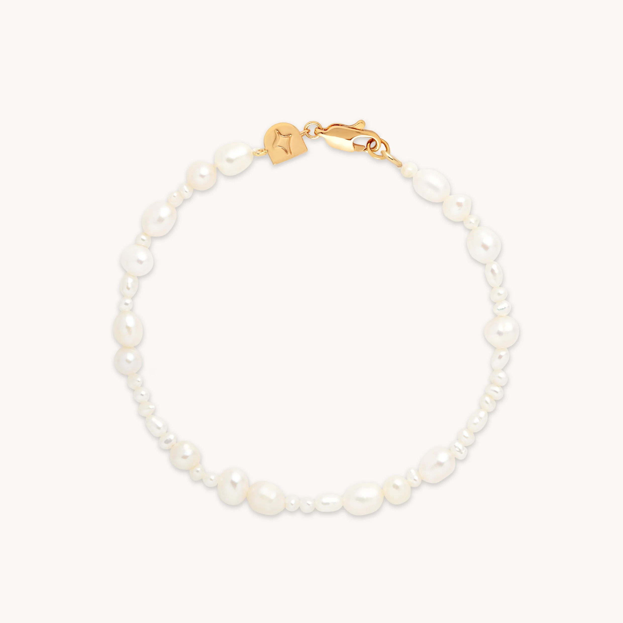 Serenity Pearl Beaded Bracelet in Gold | Astrid & Miyu UK
