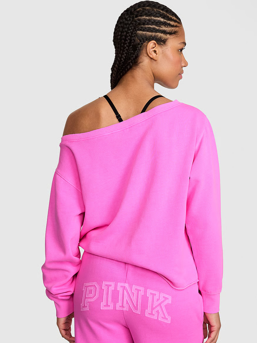 Campus Fleece™ Rib Off-The-Shoulder Sweatshirt | Victoria's Secret (US / CA )