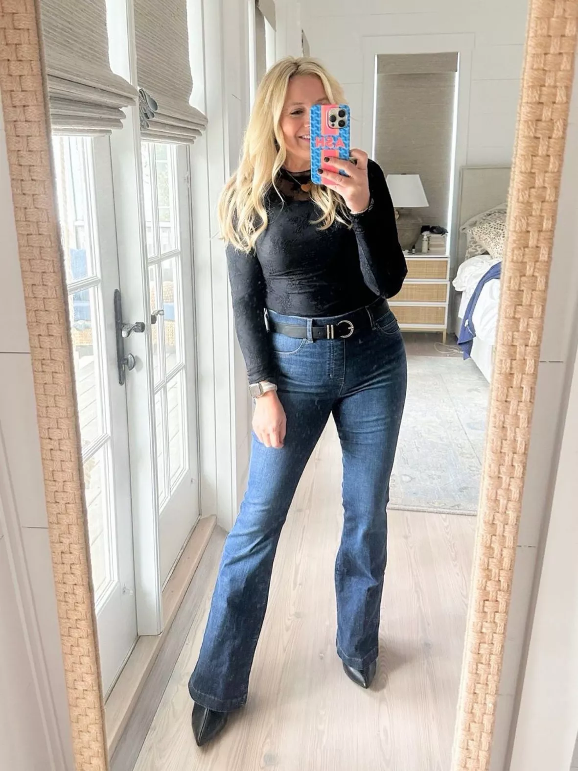 spanx flared jeans midnight shade 