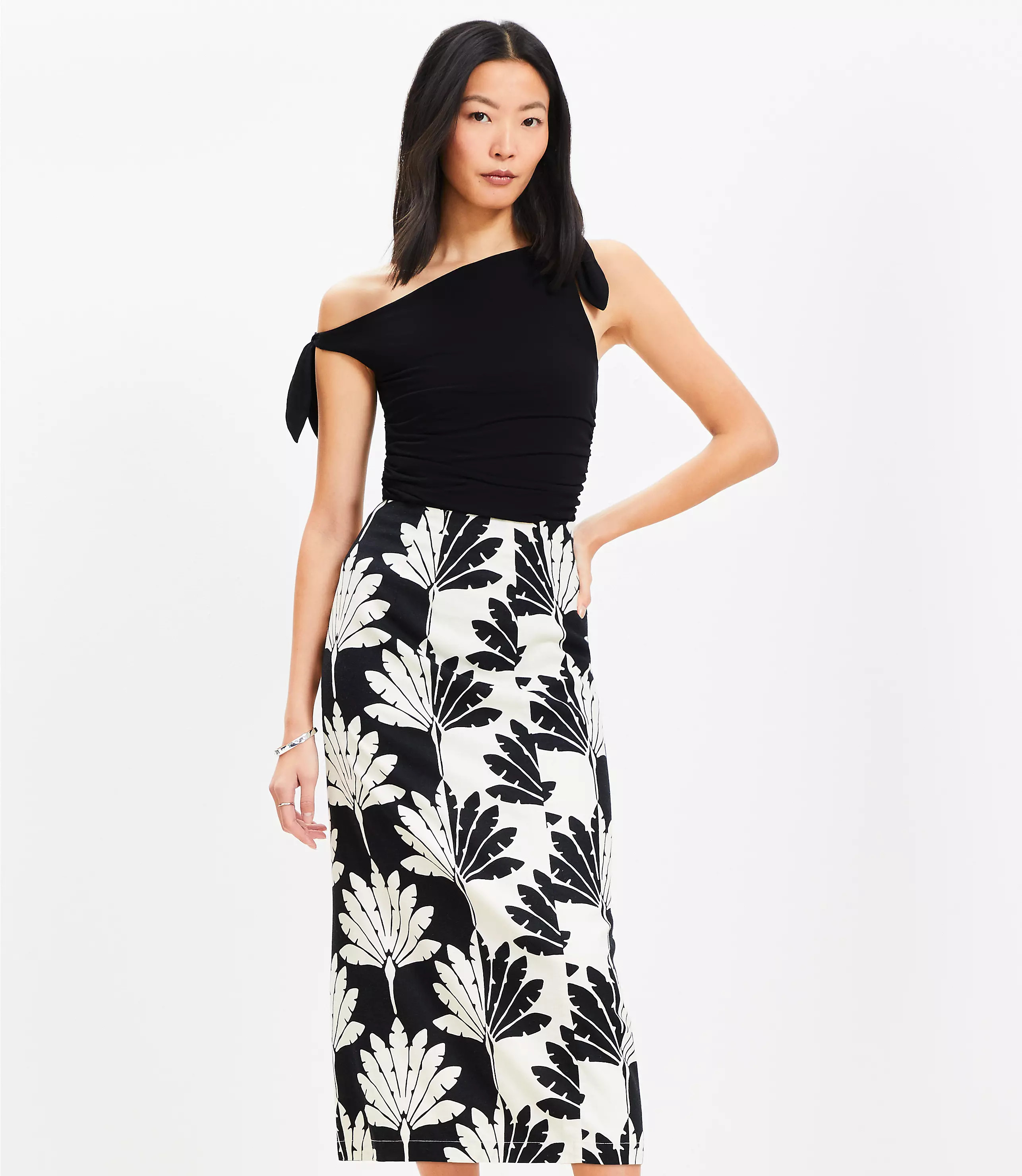 Palm Linen Blend Maxi Skirt | LOFT
