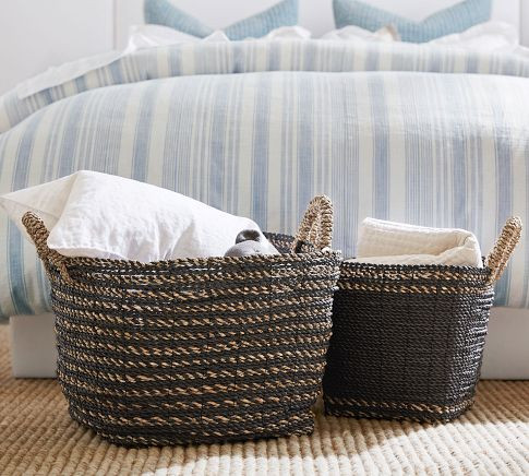 Asher Handwoven Seagrass Tote Basket | Pottery Barn (US)