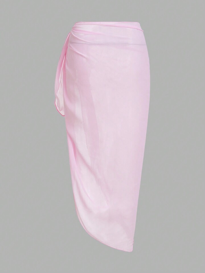 Summer Vacation Deep V Neck Tummy Control Ruffle Hem One-Piece Swimsuit | SHEIN