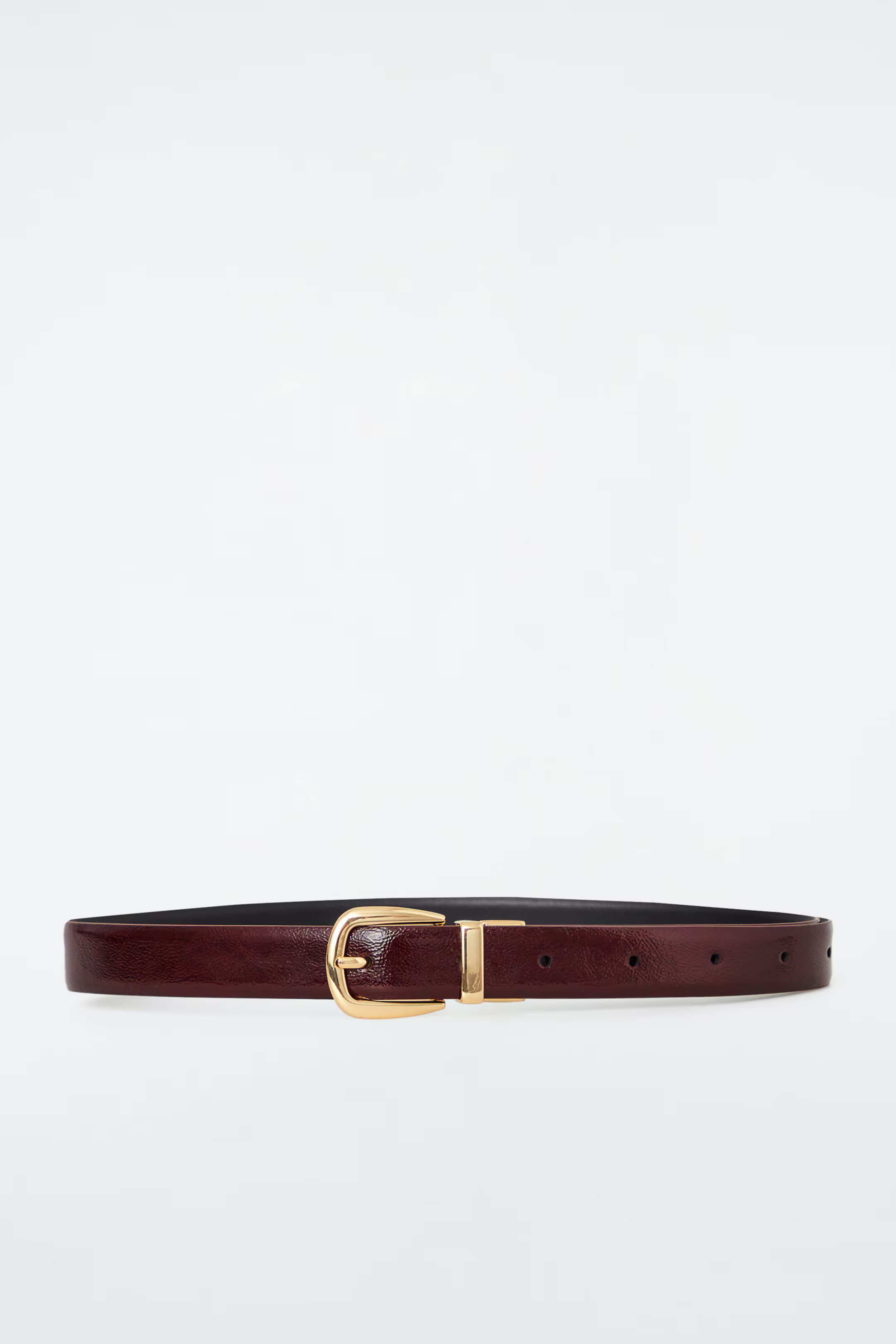 REVERSIBLE LEATHER BELT - BORDEAUX / BLACK | COS (AU)