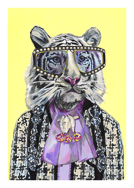 Heather Perry - Artsy White Tiger Poster | Desenio