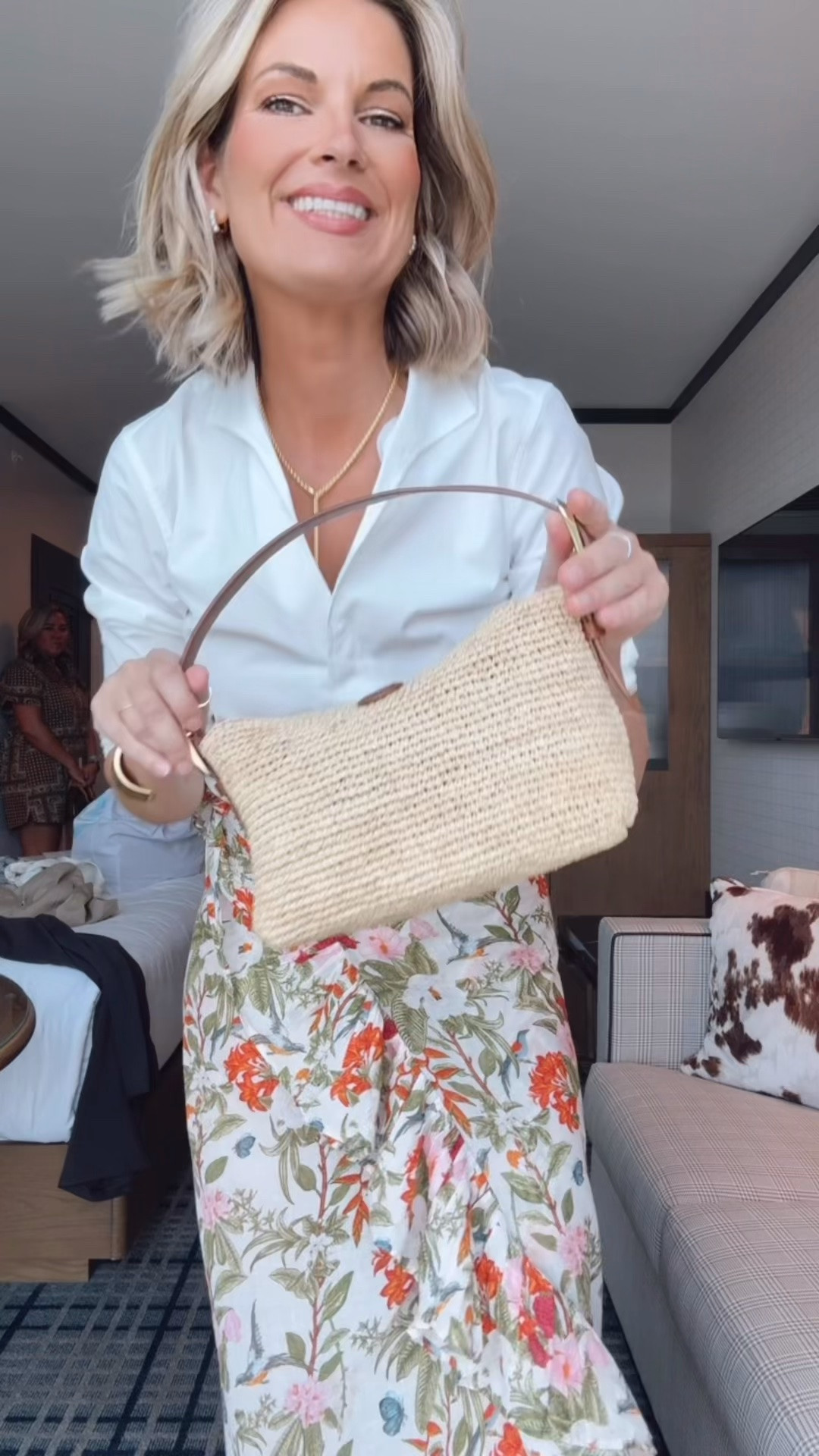 What I wore to LTKCon welcome party.  Small top. Size 1 wrap skirt.  Sandals true to size and on sale.

#LTKOver40 #LTKTall #LTKgrwm