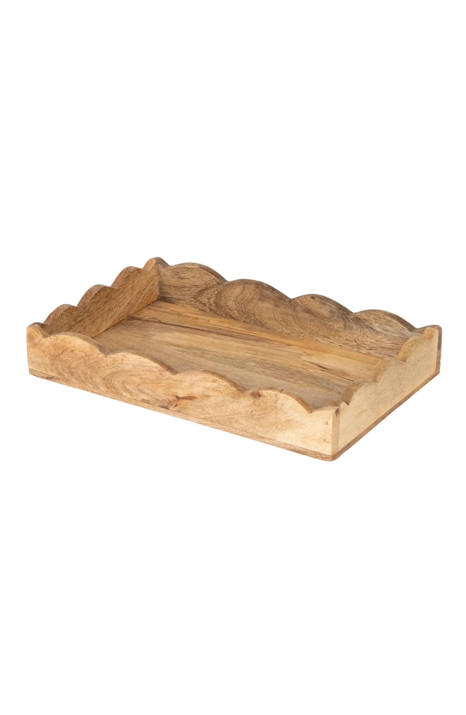 Mango Wood Scalloped Tray, Natural | Nordstrom