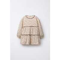 Zara - Floral Textured Panel Dress - Ecru - 6 Years (45,2 Inches) - Kids | Zara US