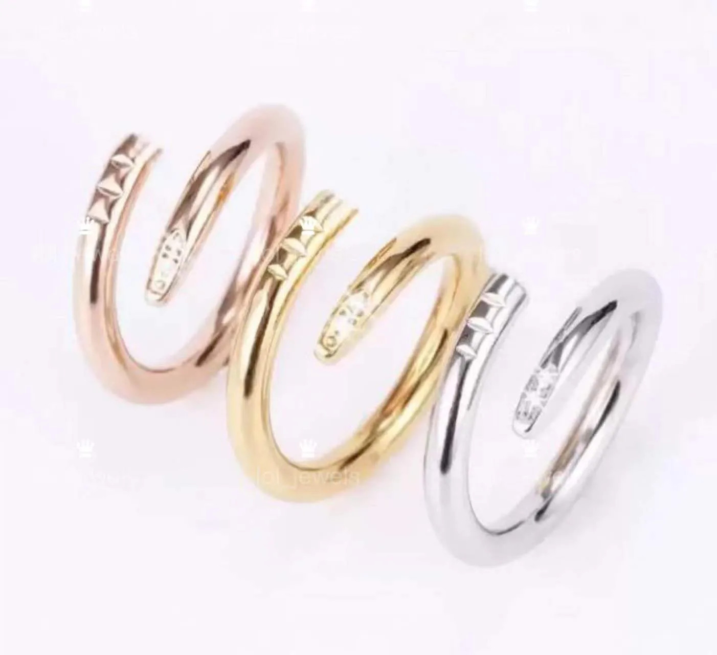 Nail ring with box classic luxury designer jewelry mens and women Titanium steel Gold-Plated Gold... | DHGate