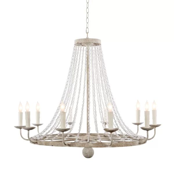 Naples 10 - Light Candle Style Wagon Wheel Chandelier with Crystal Accents | Wayfair North America