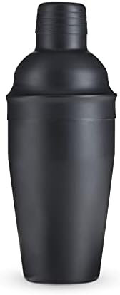 True Ash Matte Black Cocktail Shaker, 18 Oz Stainless Steel Cobbler Shaker with Lid & Strainer | Amazon (US)