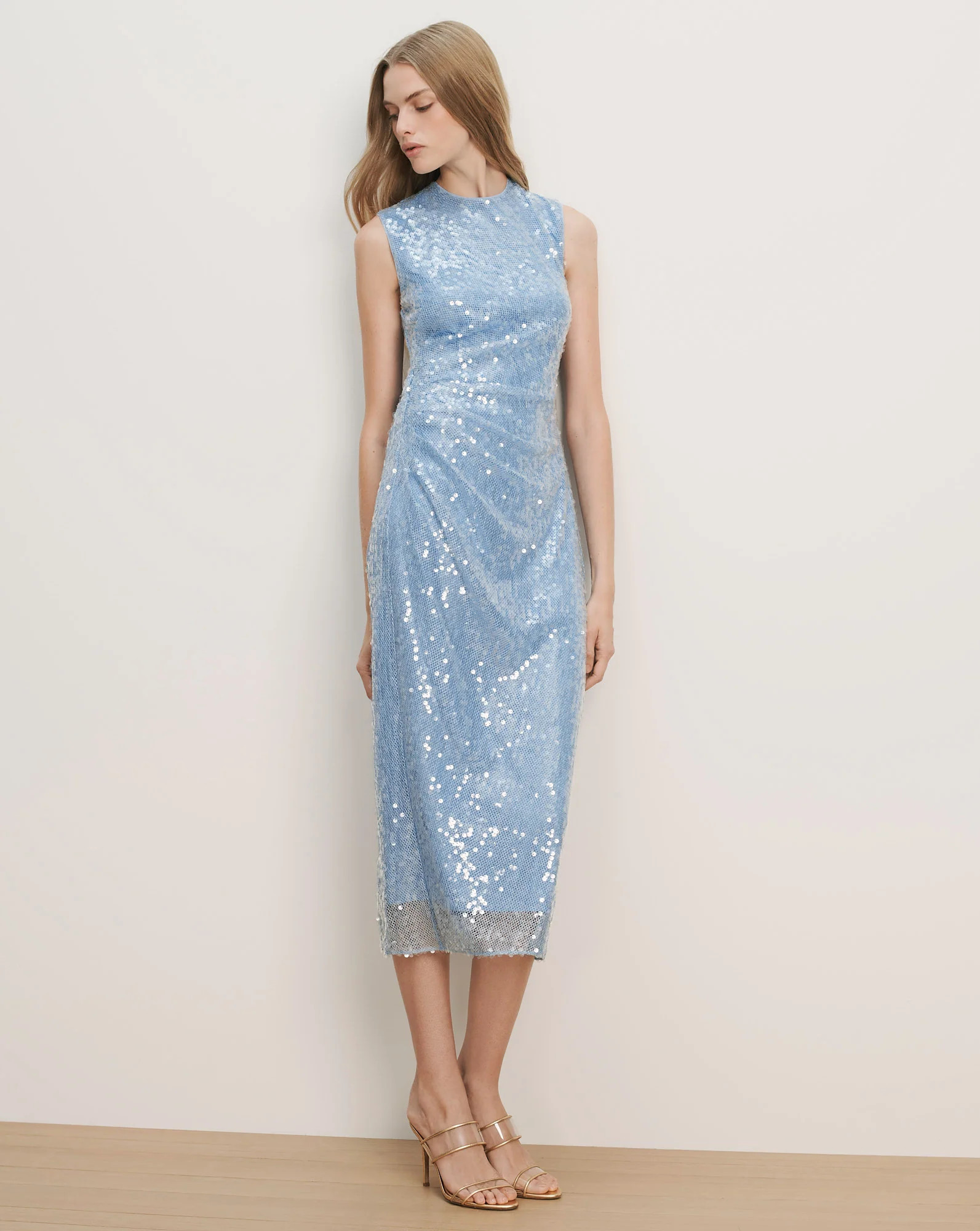 Kimberly Sequin Midi Dress in Blue Jay | Veronica Beard | Veronica Beard
