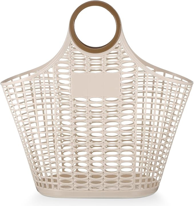 4 Pack Retro Jelly Tote Bags: Reusable Beach, Shopping, Party & Storage Bags - Beige, Size: 17.72... | Amazon (US)