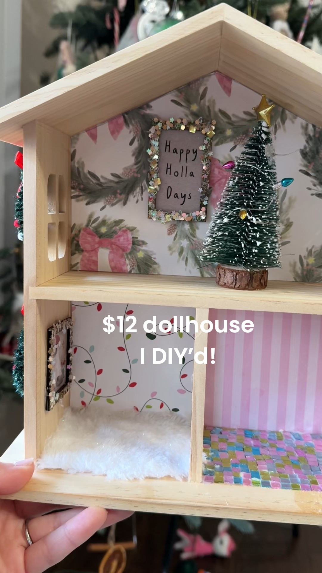 $12 mini dollhouse!

#dollhouse #diychristmas #christmascraft

#LTKHoliday #LTKCyberWeek #LTKKids