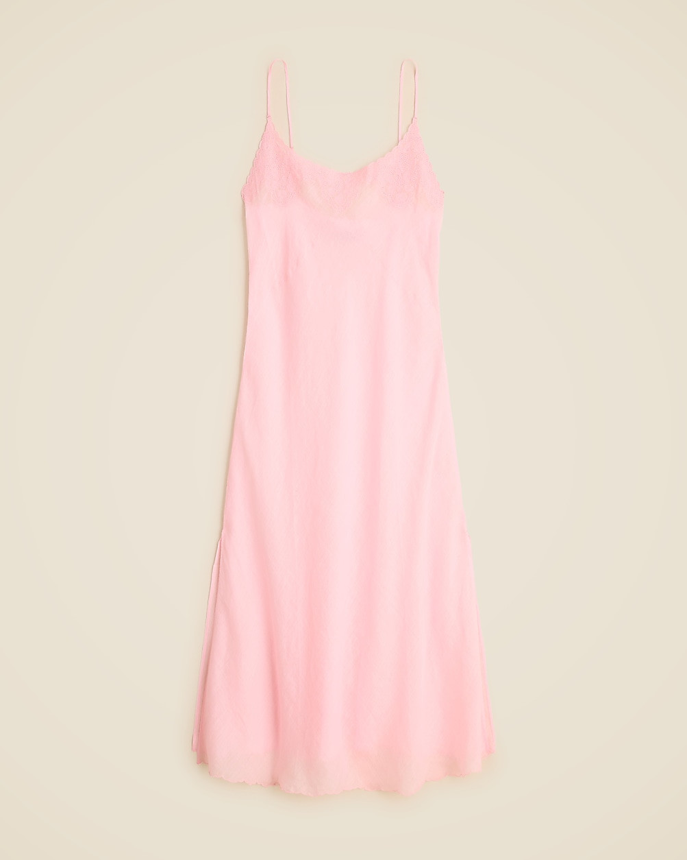 Embroidered slip dress in ramie | J. Crew US