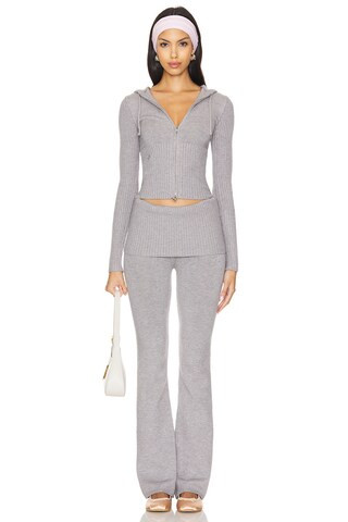Frankies Bikinis Heritage Cloud Knit Hoodie in Rain Cloud from Revolve.com | Revolve Clothing (Global)