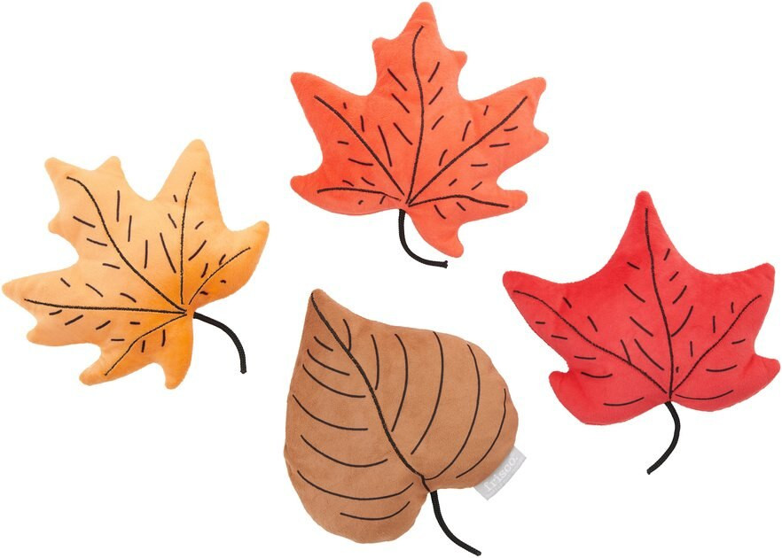 FRISCO Fall Leaves Plush Squeaky Dog Toy, 4 count - Chewy.com | Chewy.com