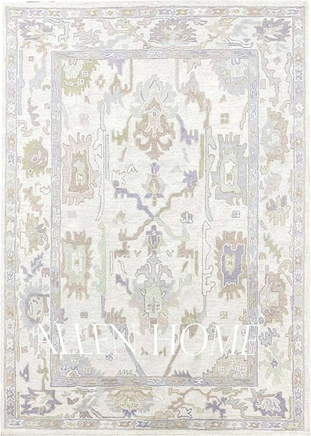 Allen Home Hand Tufted Oushak Wool Rugs - Pastel Ushak Area Carpets Suitable for Living Room, Bed... | Amazon (US)