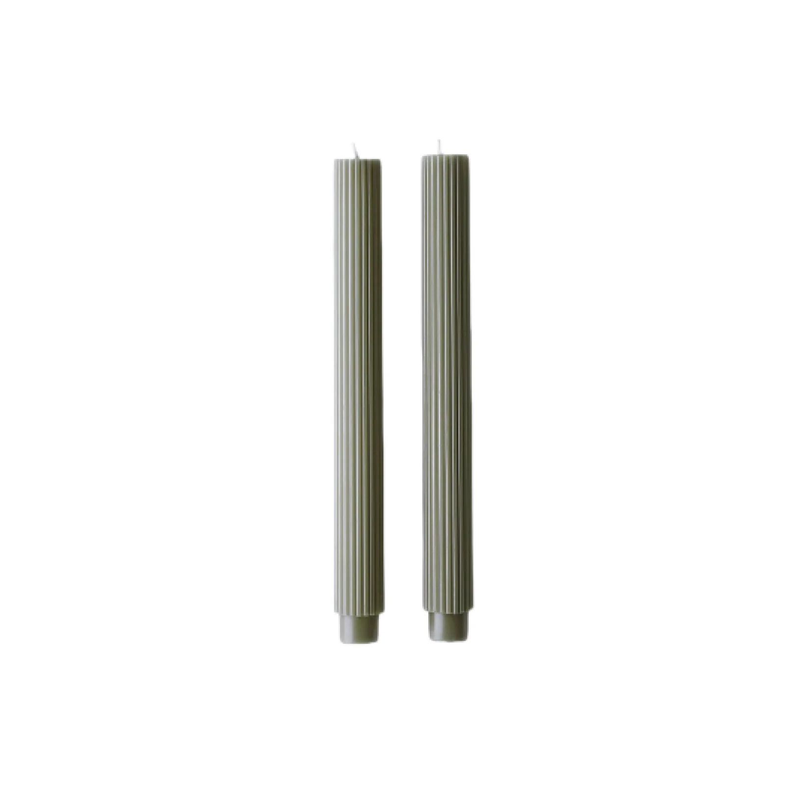 Ribbed Taper 10" Candle in Moss | Brooke and Lou