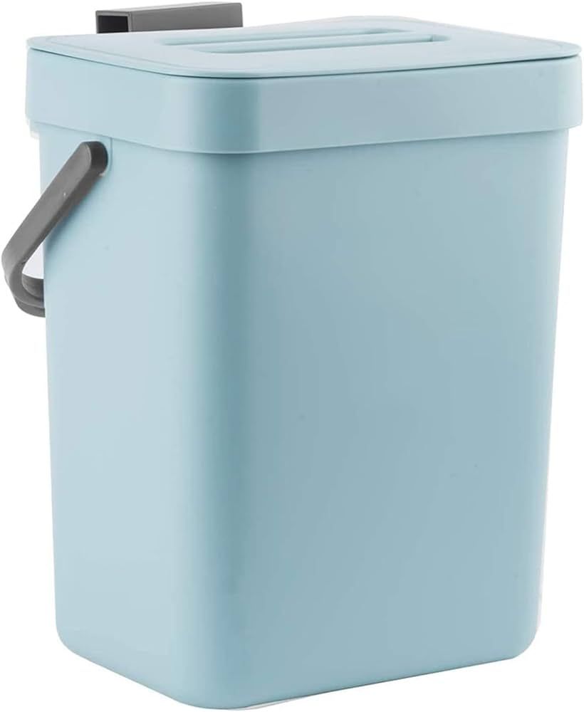 LALASTAR Small Trash Can with Lid, Odorless Mini Trash Can, Plastic Hanging Waste Basket for RV/O... | Amazon (US)