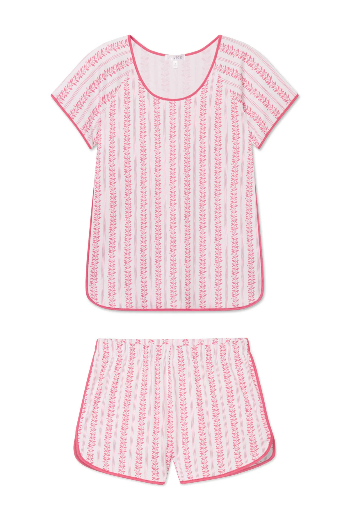 Pima Shorts Set in Winterberry Jasmine Vine | Lake Pajamas