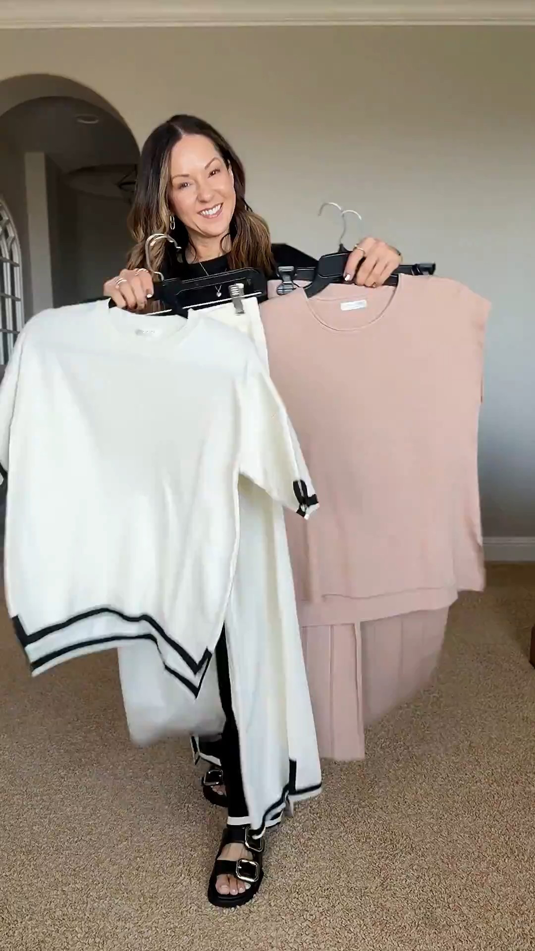 💥Two piece wide leg knit pants sweater sets with sleeves size XS and small in black, apricot and khaki. For reference: I'm 5'1", 109lbs. I fold over the waistband for a better fit.  

on trend elevated chic comfy casual the fabrics is so soft & stretchy. Perfect for travel everyday the office teachers! 

#LTKmomlife #LTKootd #LTKSeasonal