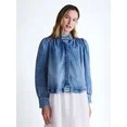 Scoop Women’s Cropped Ruched Jacket, Sizes XS-2XL | Walmart (US)
