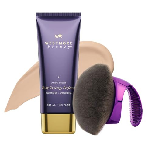 Westmore Beauty Body Coverage Perfector x Blend & Blur Body Brush Kabuki Brush - Waterproof Leg & Body Makeup - Tattoo Cover Up Makeup - 7 Oz Light Radiance | Amazon (US)