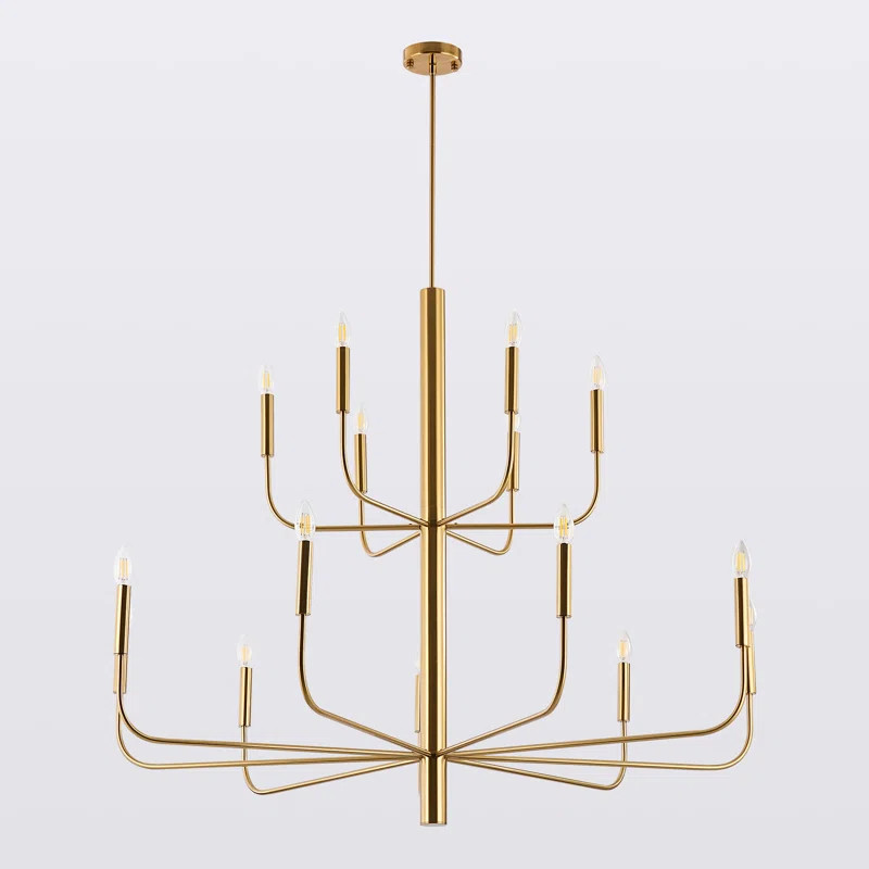 Yanibel 15-Light 2-Tier Minimalist Candlestick Chandelier | Wayfair North America