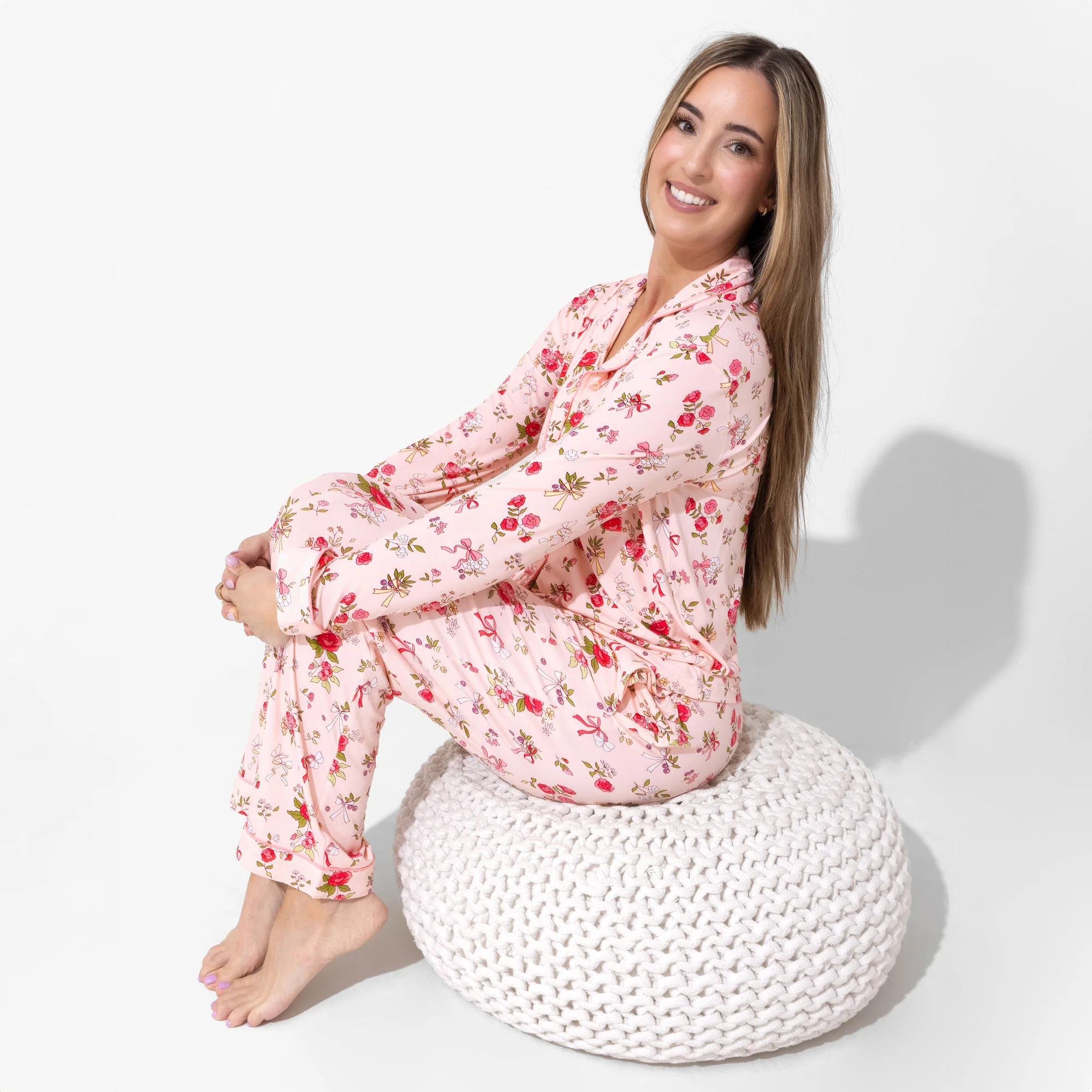 Bows & Blooms Bamboo Women's Pajama Set | Bellabu Bear