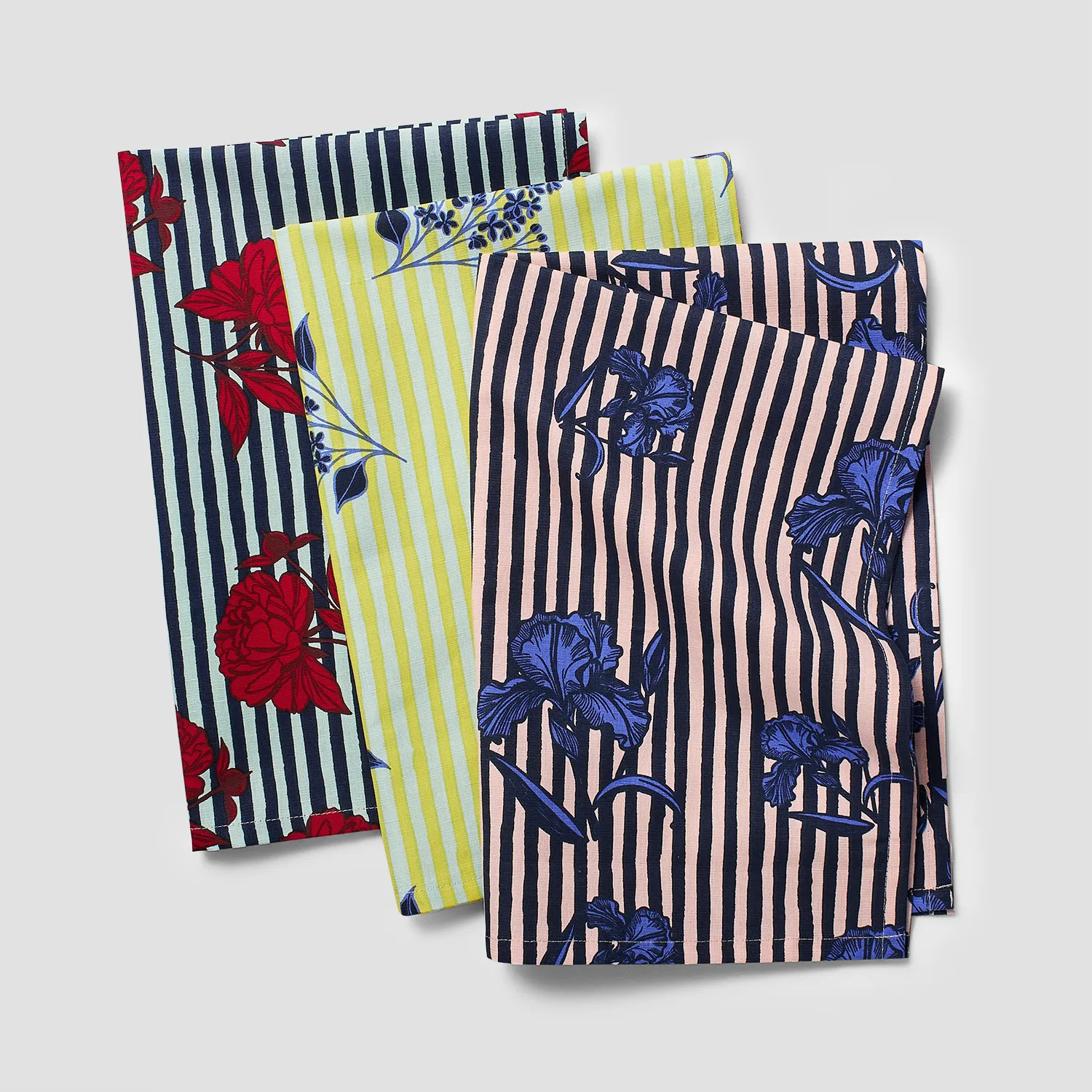 Mariana Velásquez x Sur La Table Assorted Floral Stripe Towels, Set of 3 | Sur La Table