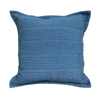 allen + roth Sunset Hues Solid Blue Square Summer Throw Pillow | Lowe's