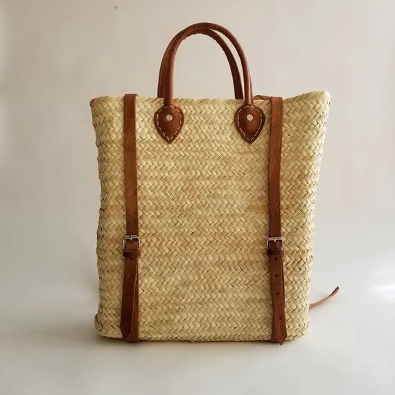 Handmade Straw Backpack - French Basket backpack, Moroccan Basket, straw bag, french market basket,  | Etsy (US)