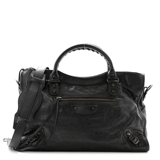 Agneau Classic Hardware City Black | FASHIONPHILE (US)