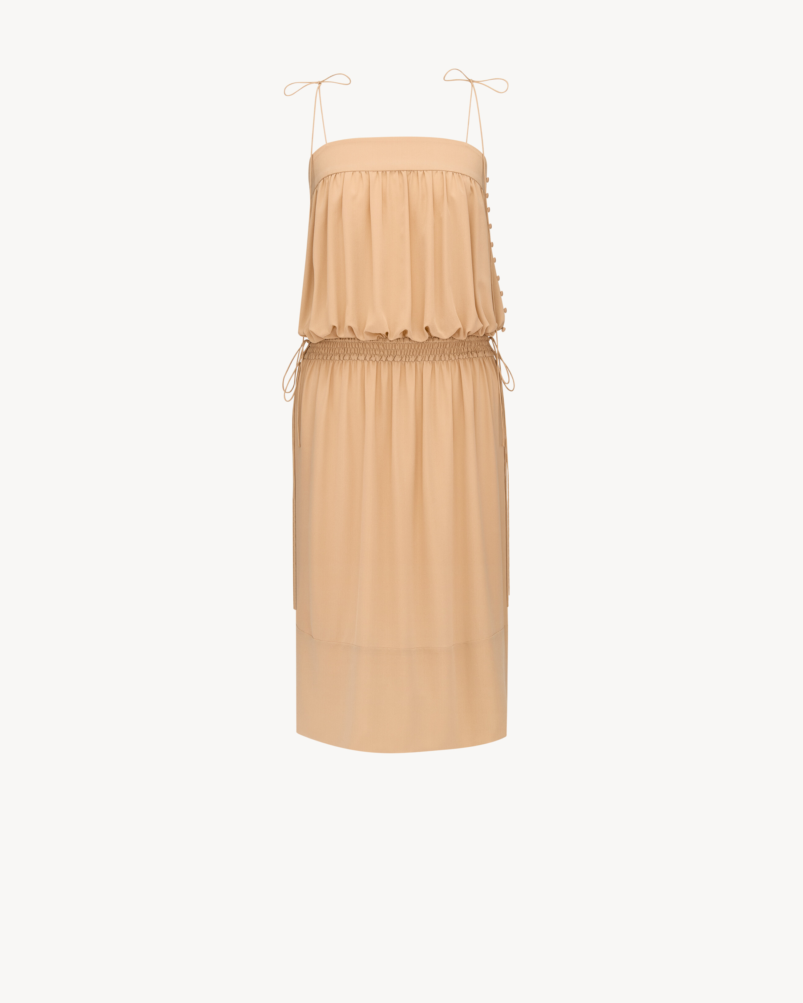 balloon midi dress in silk crepe de chine | Saint Laurent Inc. (Global)