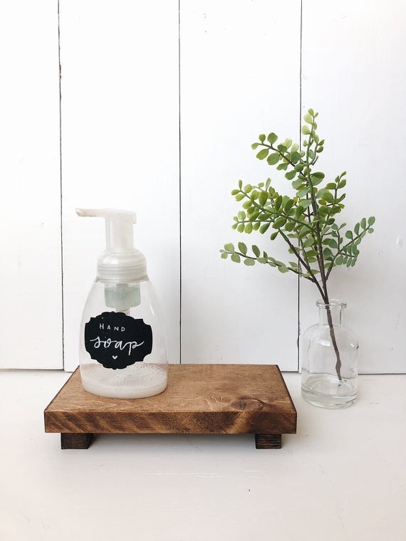 Soap tray, Pedestal tray, Farmhouse decor, Modern wood tray, Mini tray, Gift idea, Bathroom decor... | Etsy (US)