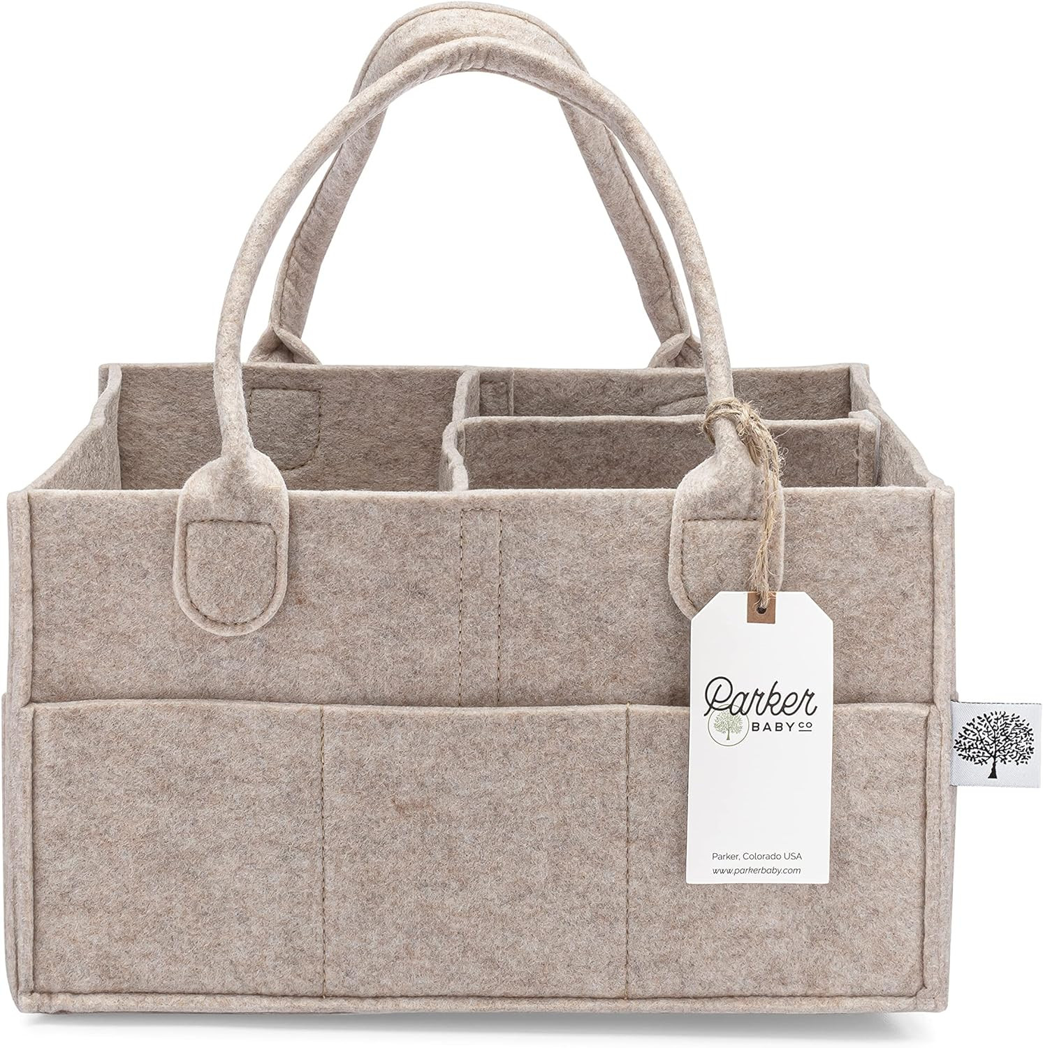 Parker Baby Diaper Caddy - Nursery Storage Bin and Car Organizer for Diapers and Baby Wipes - Oat... | Amazon (US)