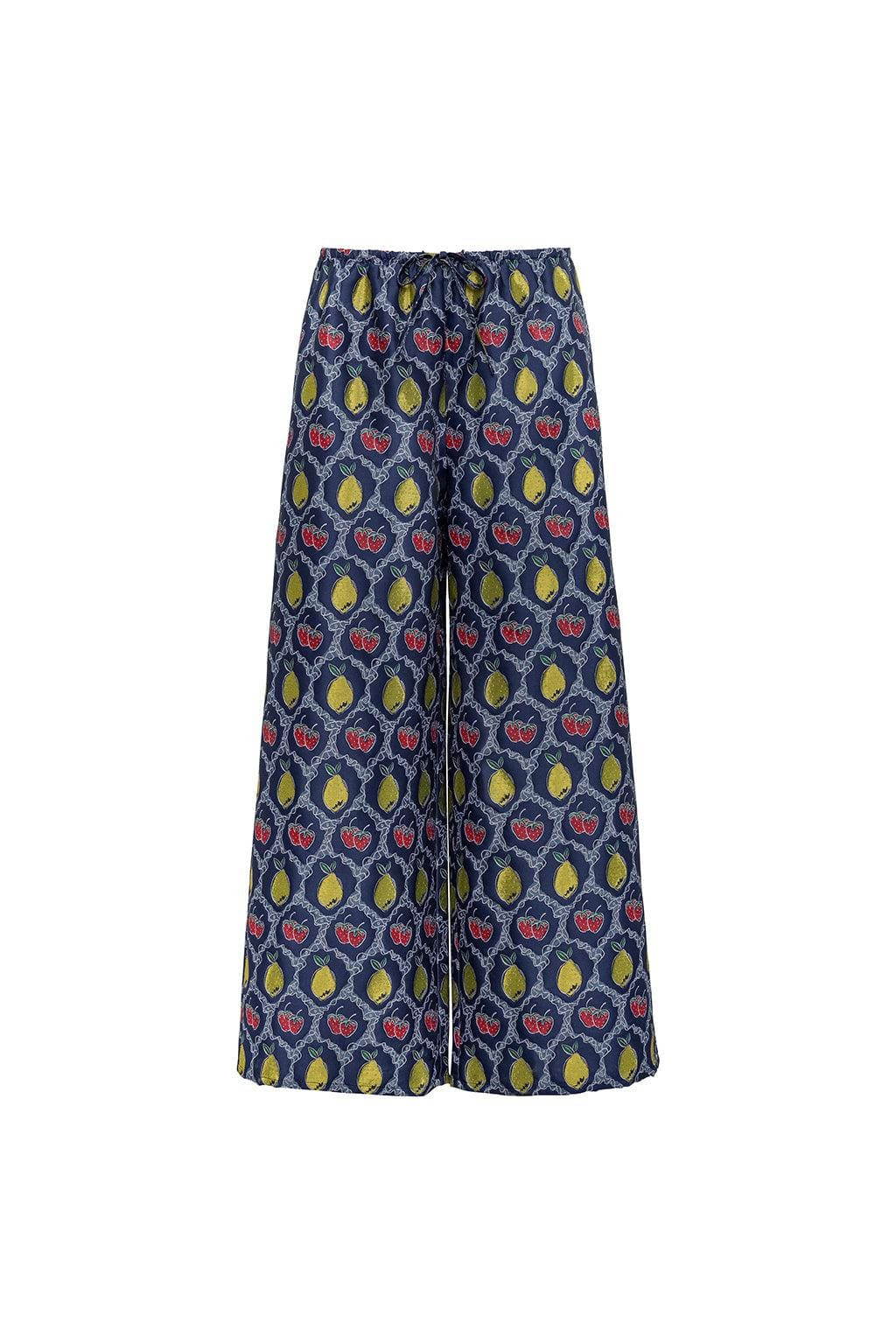 Frutas Jacquard Drawstring Wide-Leg Pant | Montce