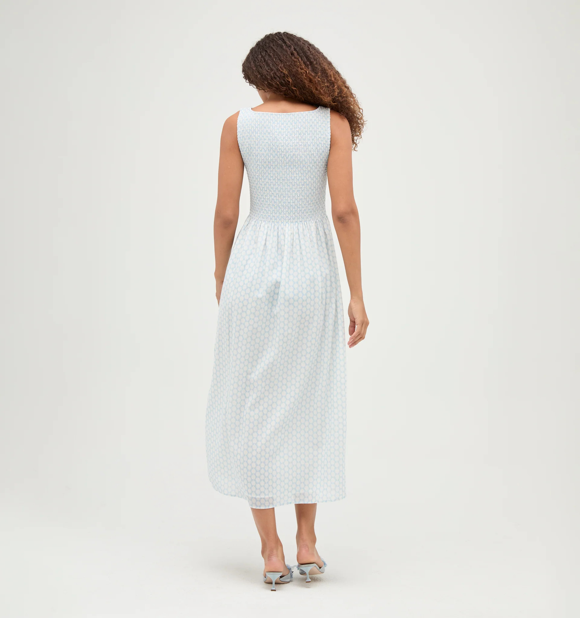 The Cosima Nap Dress - Powder Blue Baroque Shell Voile | Hill House Home