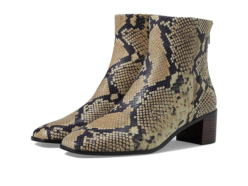 Madewell The Essex Ankle Boot in Snakeskin-Stamped Leather Women's Boots Ivory : 12 M | Zappos