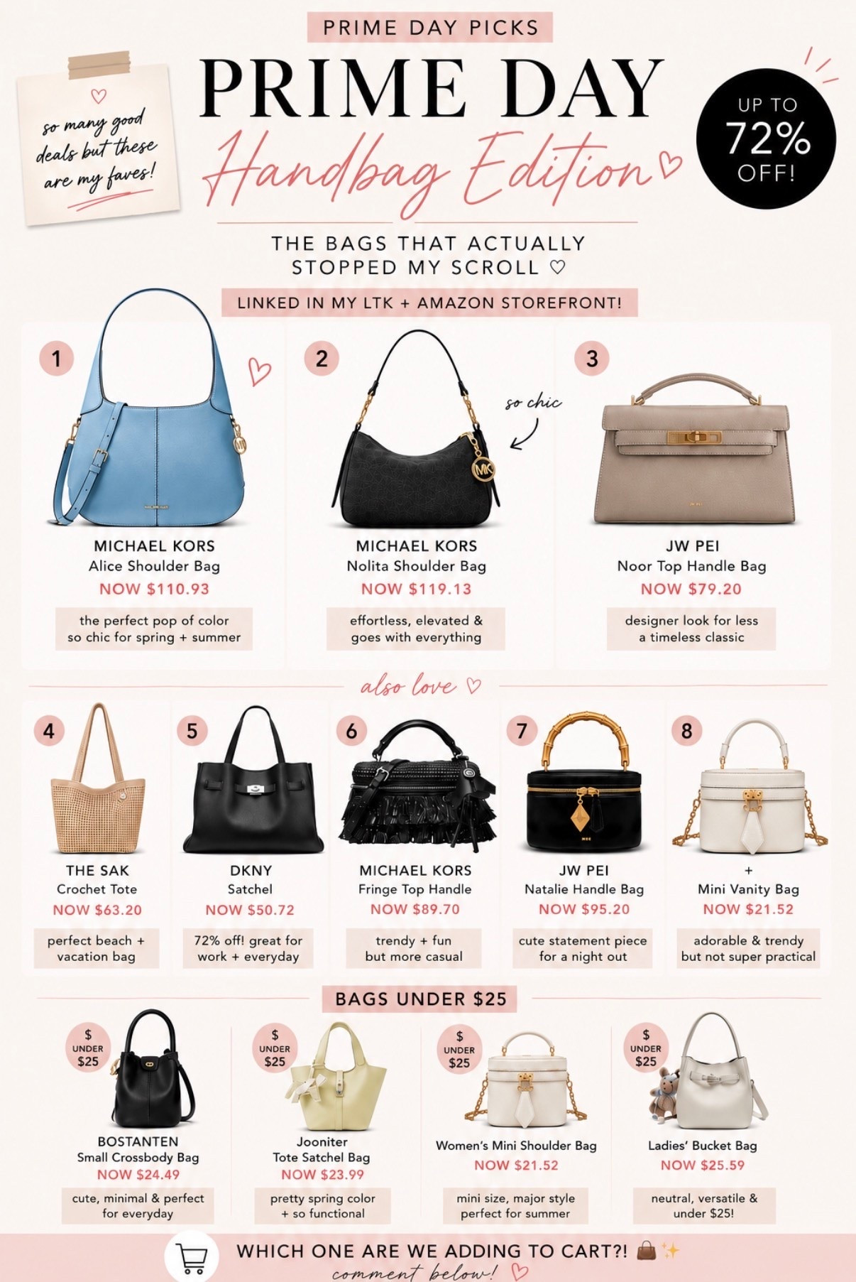 PRIME DAY HANDBAG EDITION ✨
These are the bags that actually stopped my scroll. 👀 

#PrimeDay

#LTKmomlife #LTKSaleAlert #LTKootd