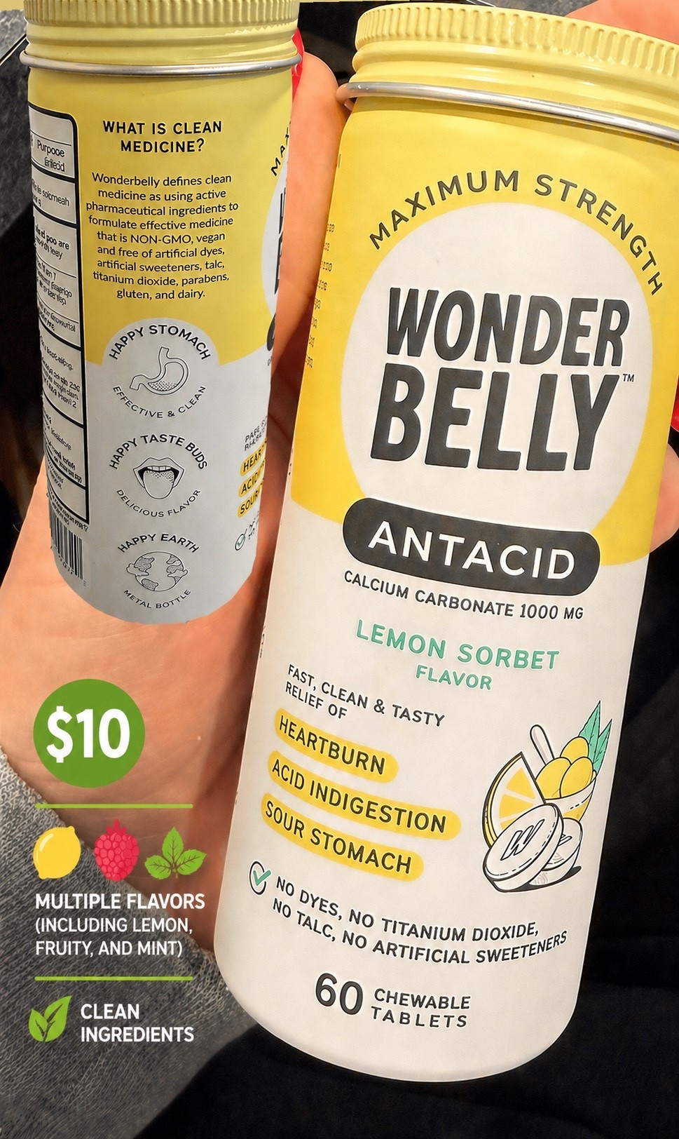 Clean ingredients, cute packaging, and actually tastes good (not chalky) 🙌🏼 
These Wonder Belly antacids are $10 and come in multiple flavors like lemon, fruity, and mint. A staple for heartburn, acid indigestion, and sour stomach relief 💛🍋🌿
-available at Walmart & on Amazon

#LTKUnder10 #LTKhealth #LTKFamily #WellnessFinds #DailyEssentials #HeartburnRelief #AcidRelief #DigestiveHealth #HealthyLifestyle #SelfCareFinds

#LTKSaleAlert #LTKselfcare